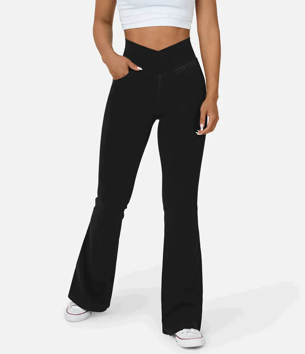 Sophie | RetroFlare crossover trousers with high waist