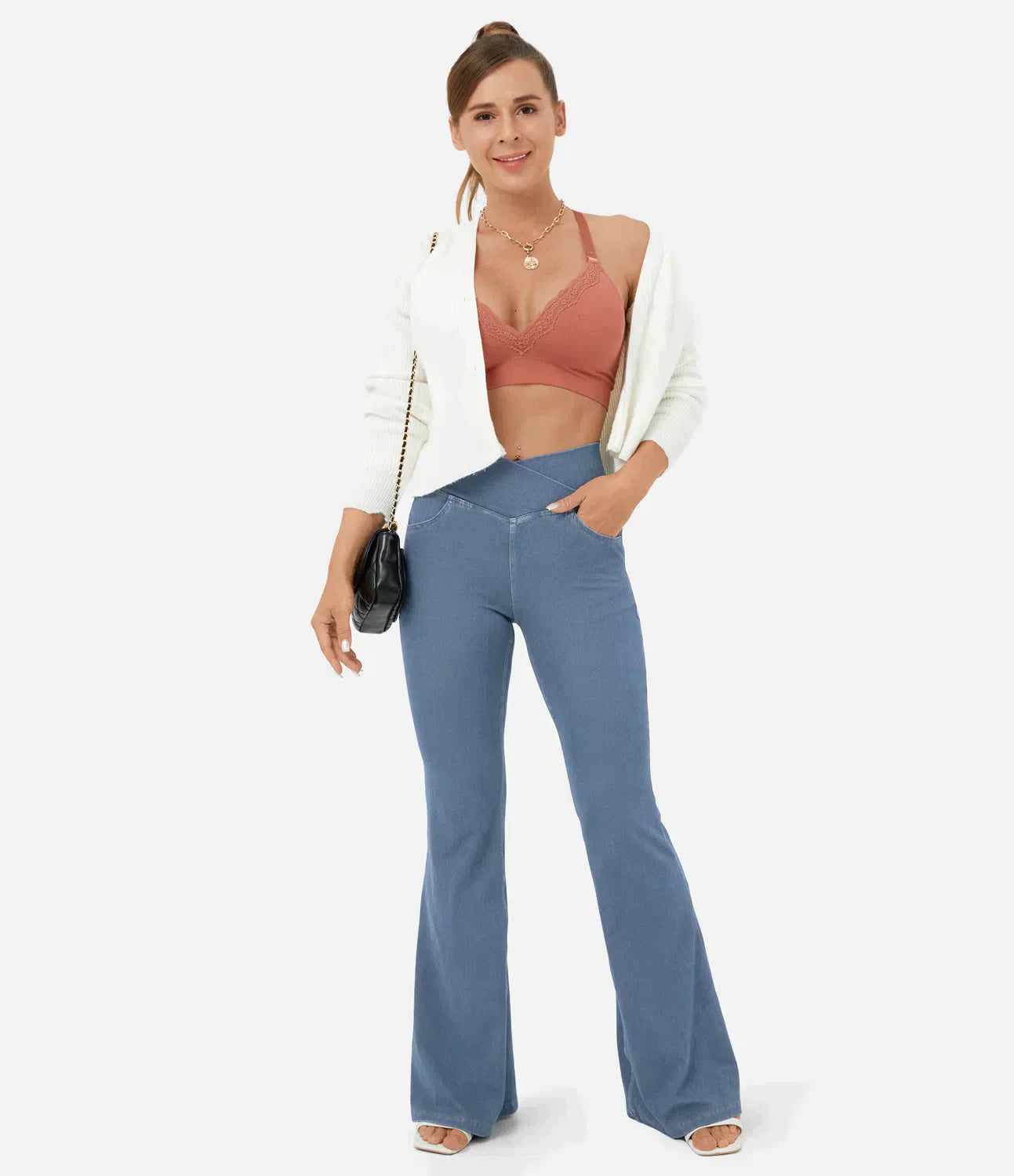 Sophie | RetroFlare crossover trousers with high waist