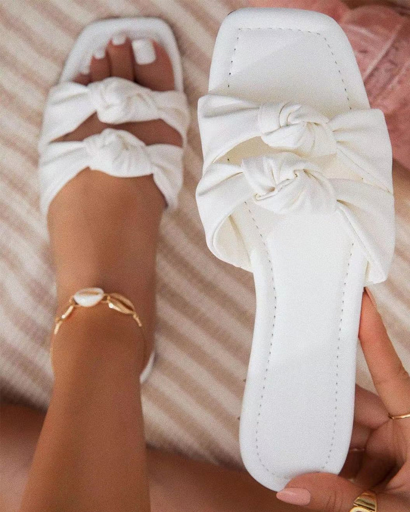 Beach flip flop sandaler med roset