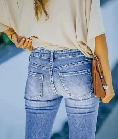 Danique - Denim Pants With High Waist
