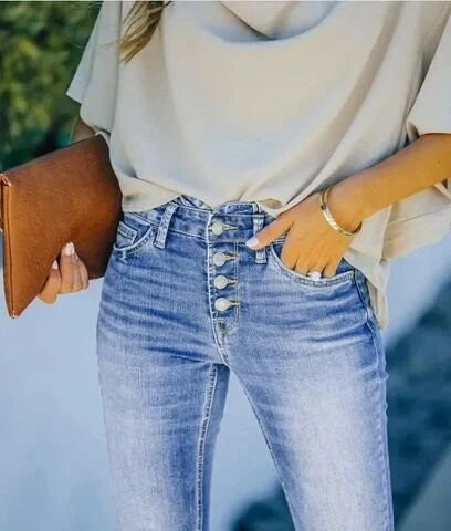 Danique - Denim Pants With High Waist