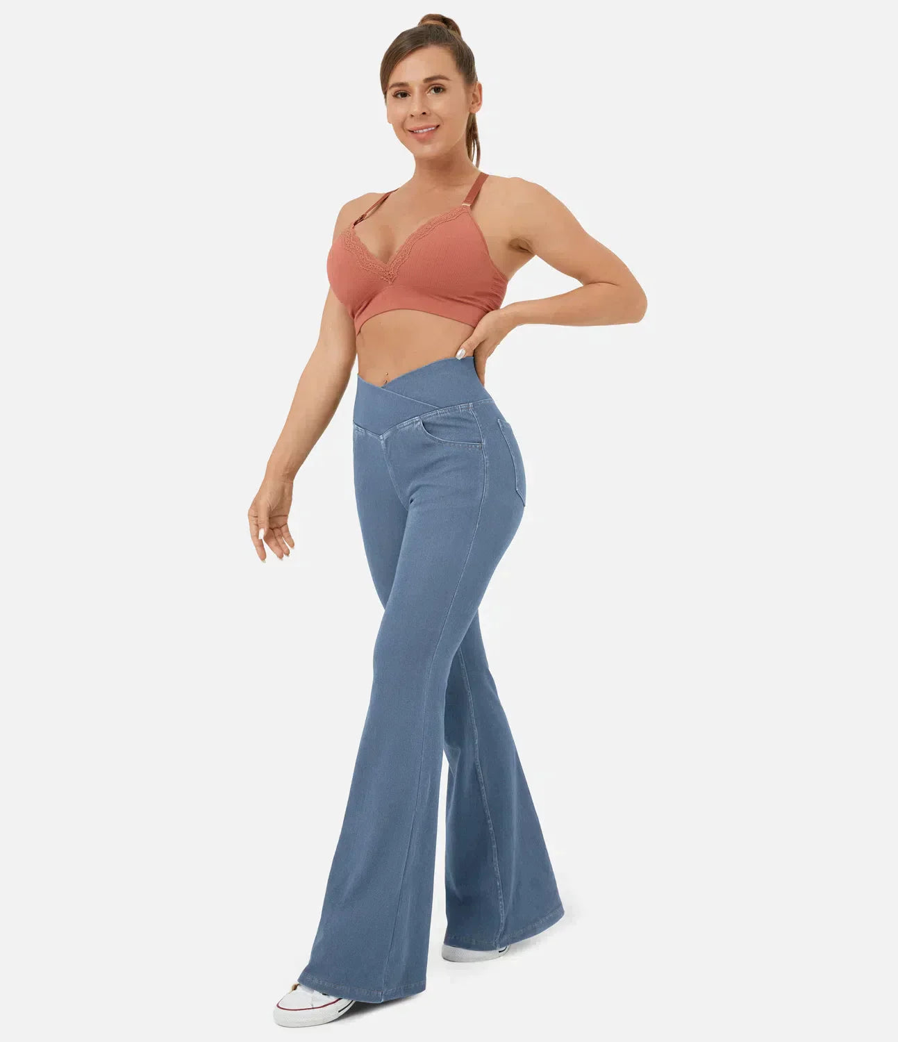 Sophie | RetroFlare crossover trousers with high waist
