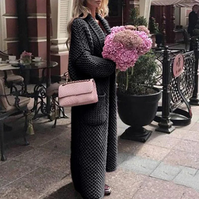 Daisy – Pulover cardigan elegant, lung, lejer