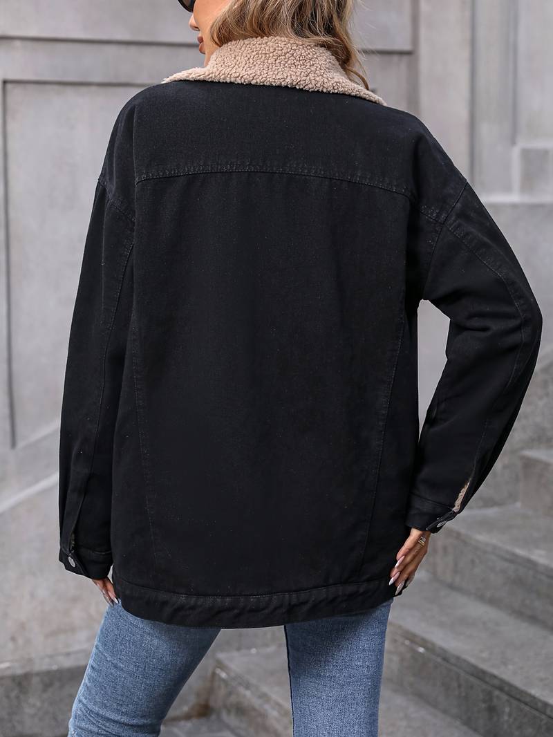Linda | Casual denimjakke med fleecefor