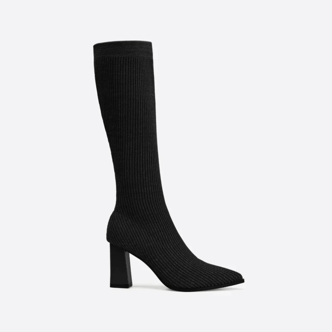 Gemma Knitted boots with a stylish heel for women