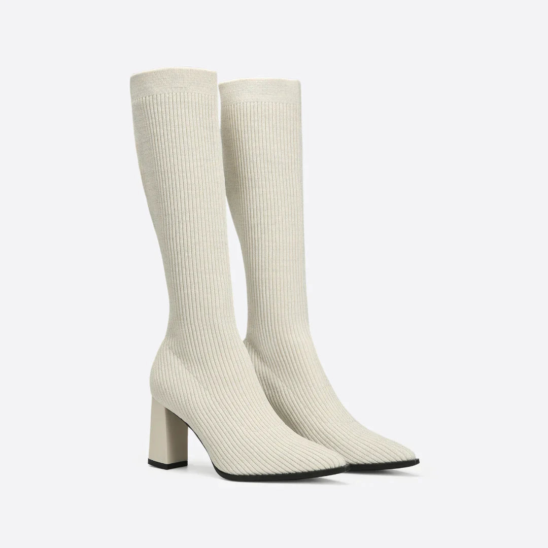 Gemma Knitted boots with a stylish heel for women