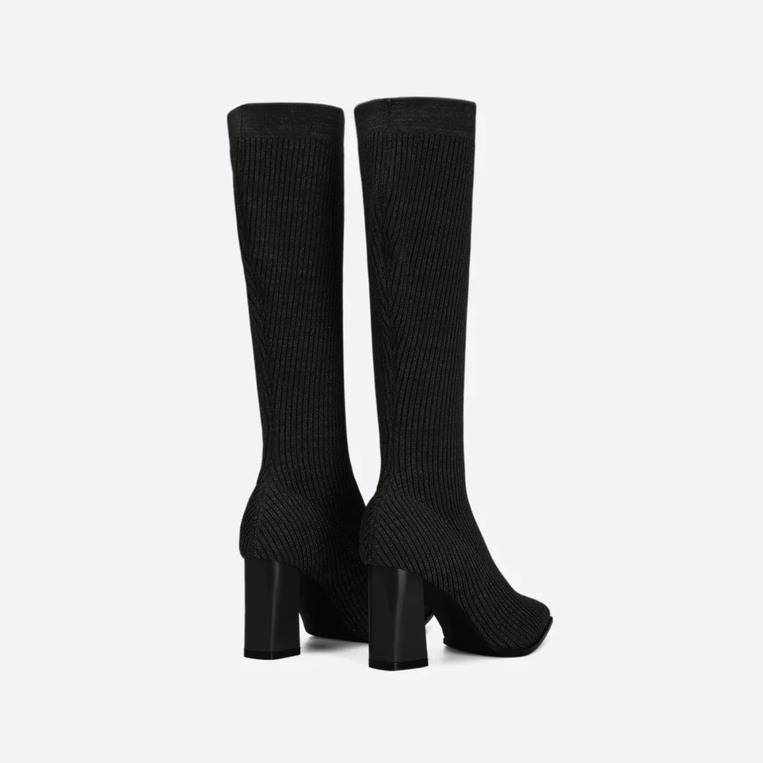Gemma Knitted boots with a stylish heel for women
