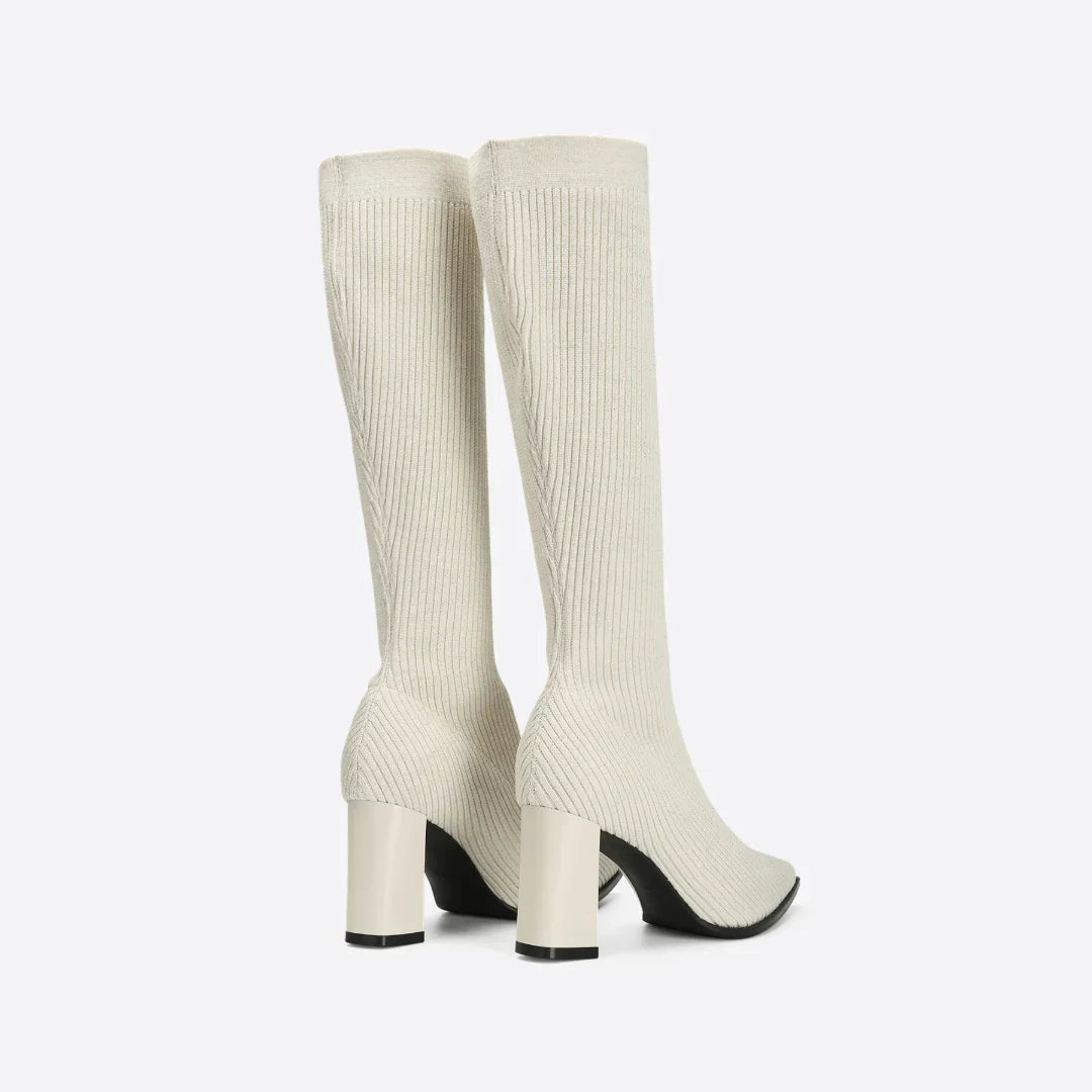 Gemma Knitted boots with a stylish heel for women
