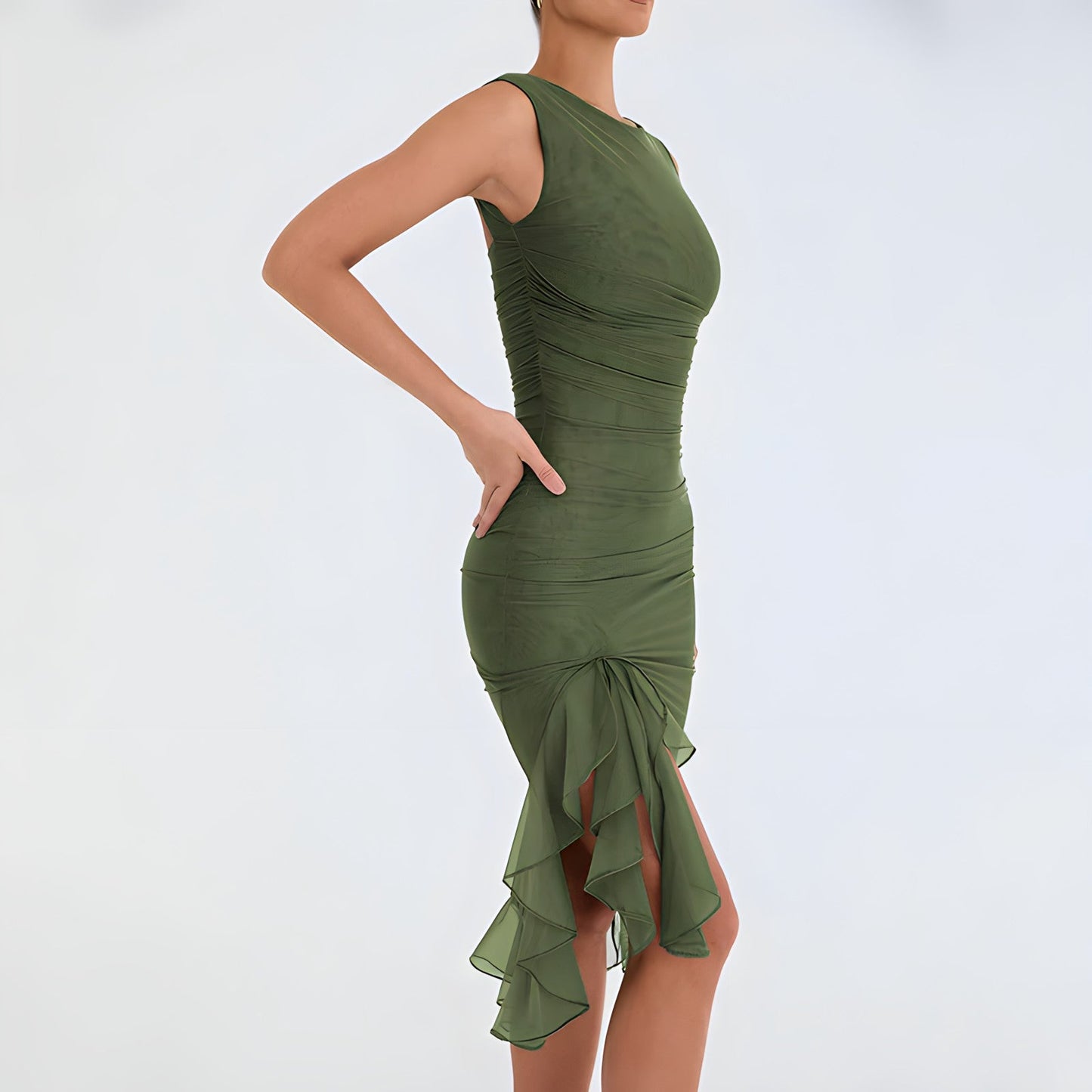 Béatrice - Midi dress with ruffles