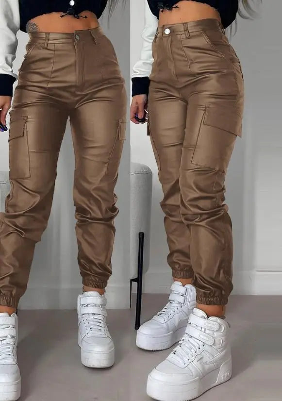 Y2K | Pantaloni cargo din piele