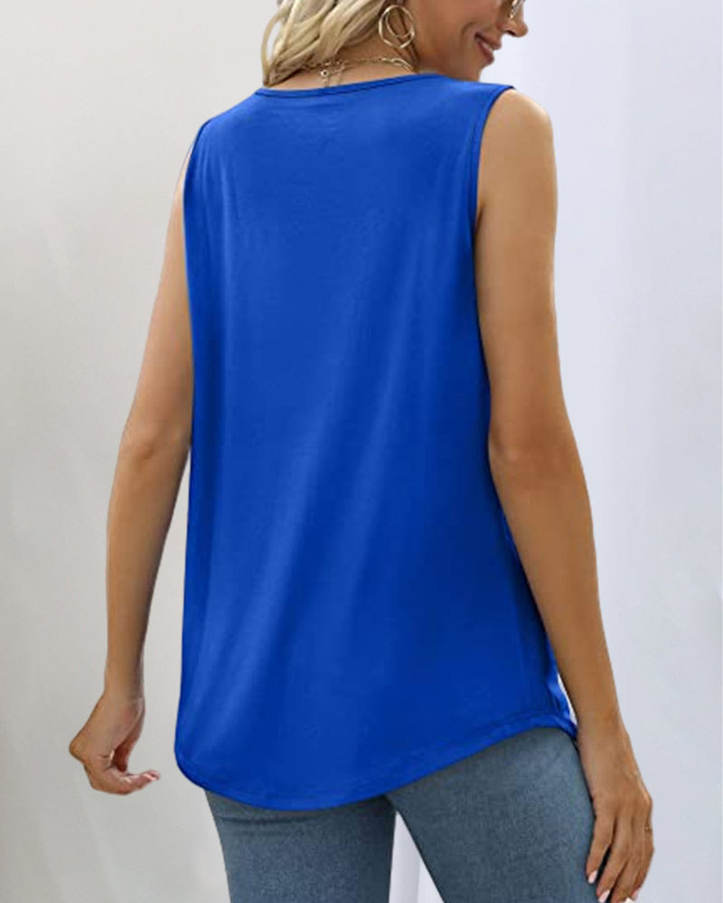 Tank top with square neck