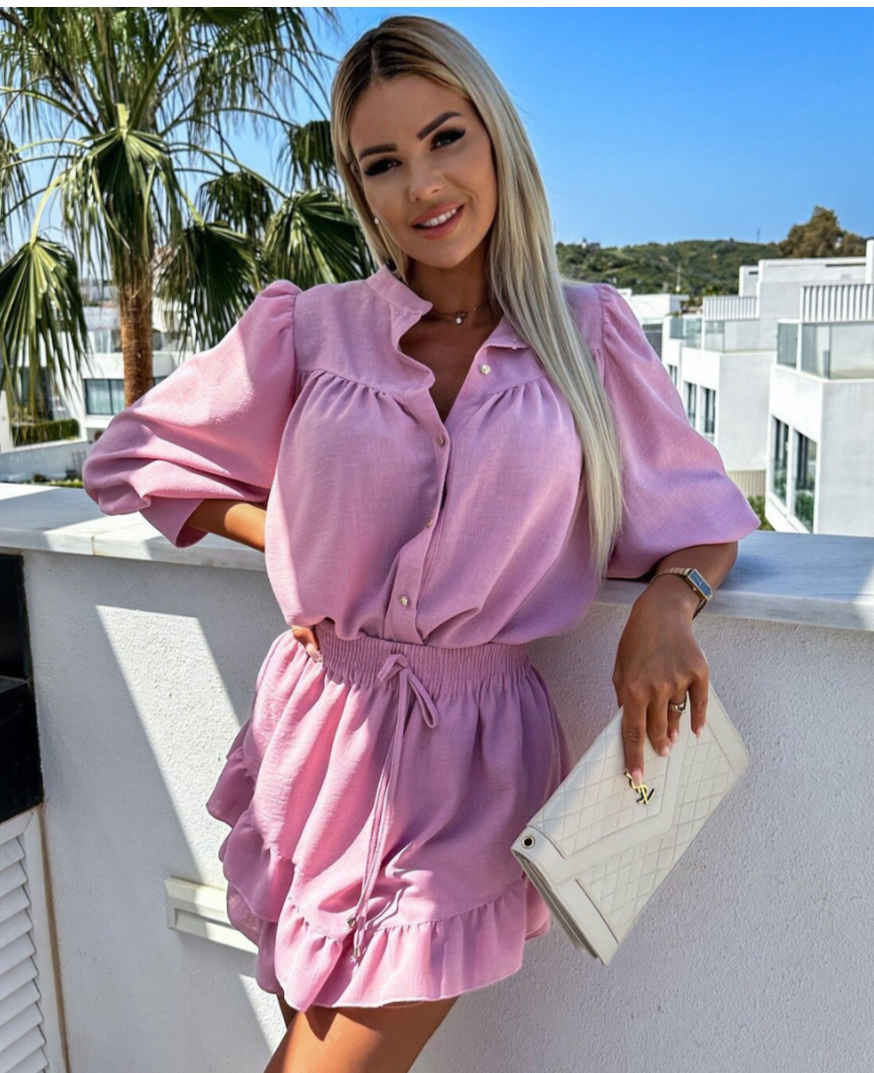 Olive | Shirt & Skirt Set