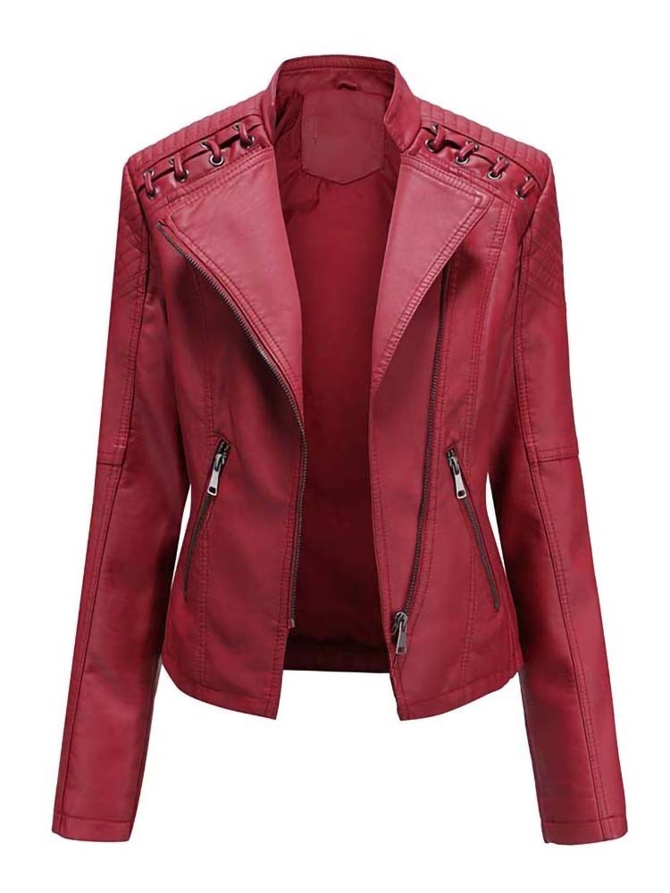 Leather Bomber Jacket by Lucy