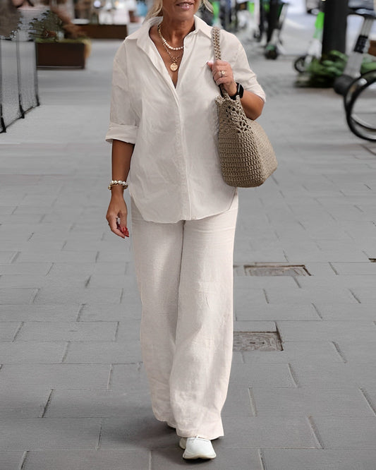 Long-sleeved two-piece leisure suit