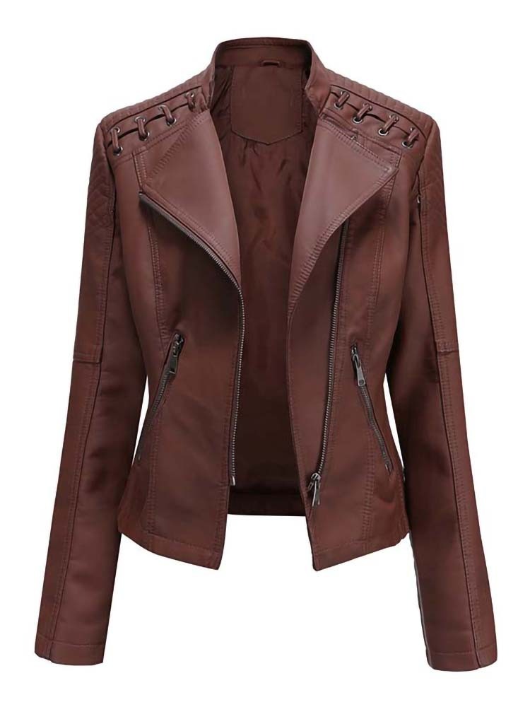 Leather Bomber Jacket by Lucy