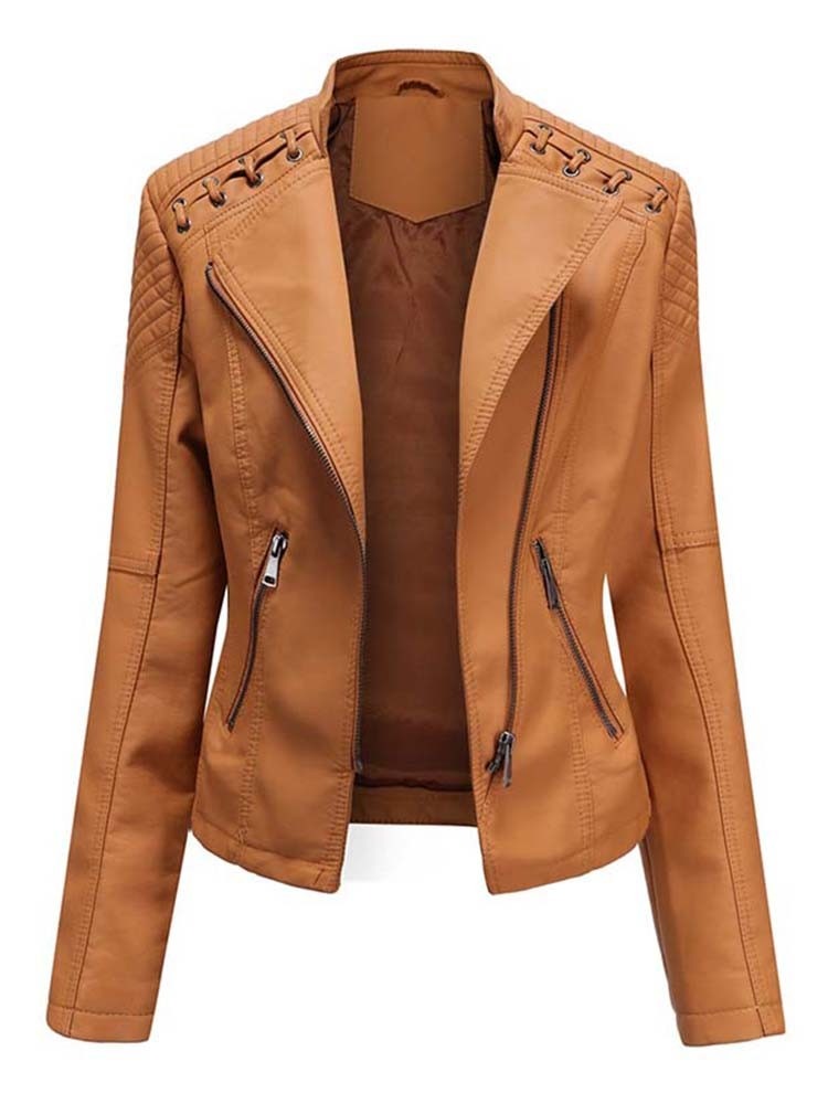 Leather Bomber Jacket by Lucy