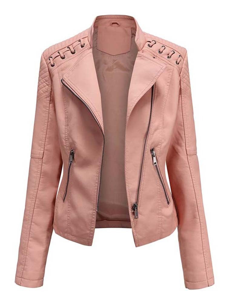 Leather Bomber Jacket by Lucy