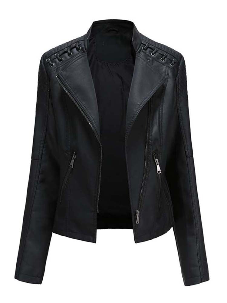 Leather Bomber Jacket by Lucy