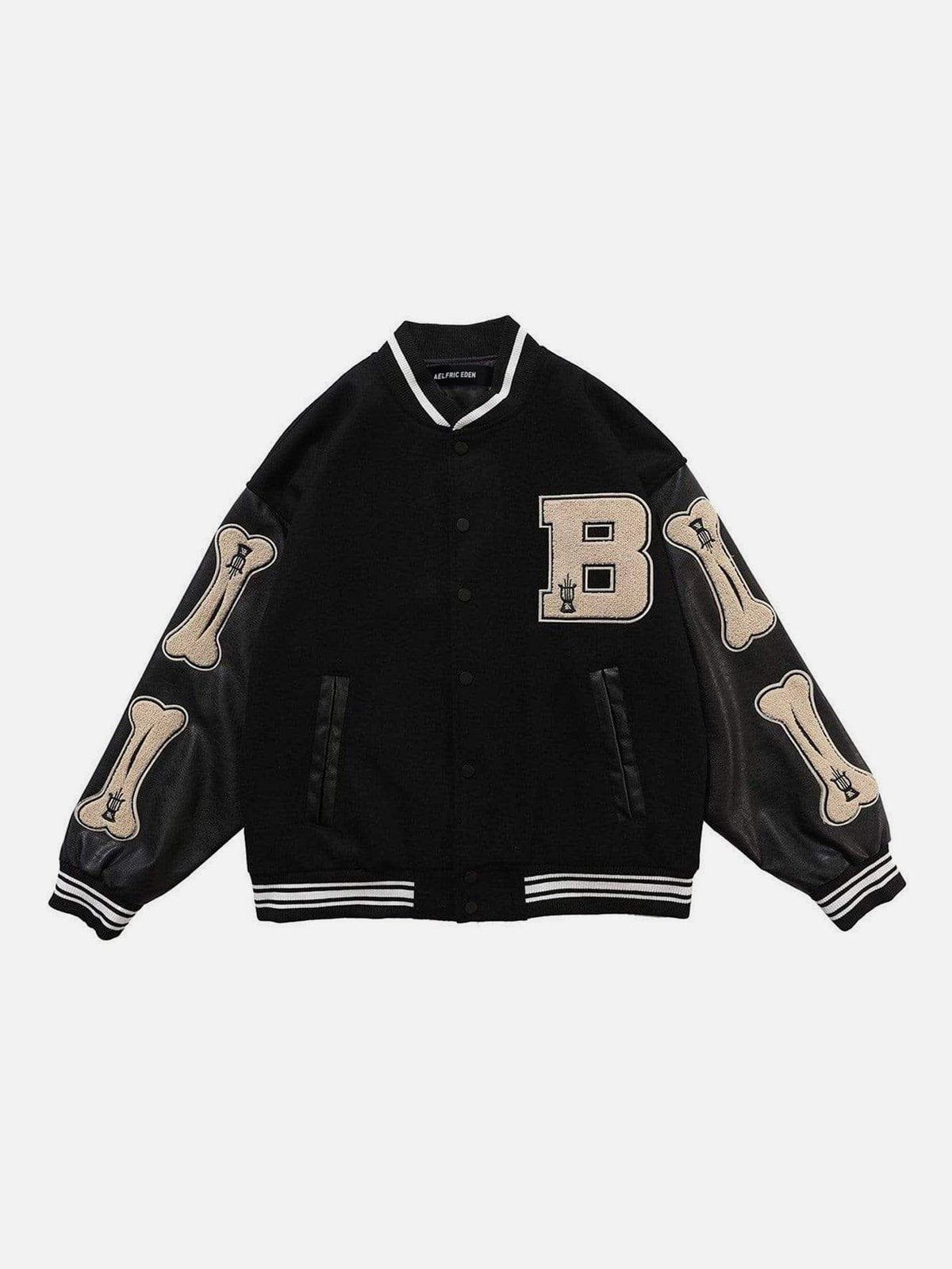 Vintage Bone Varsity Jacket by Eden