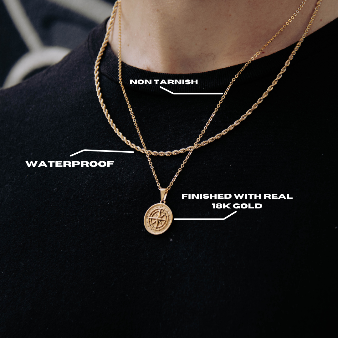 Colier cu pandantiv din aur pentru bărbați