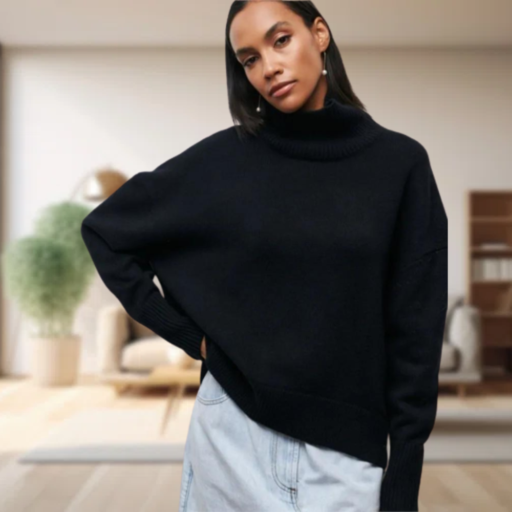 Classic black turtleneck sweater best sale