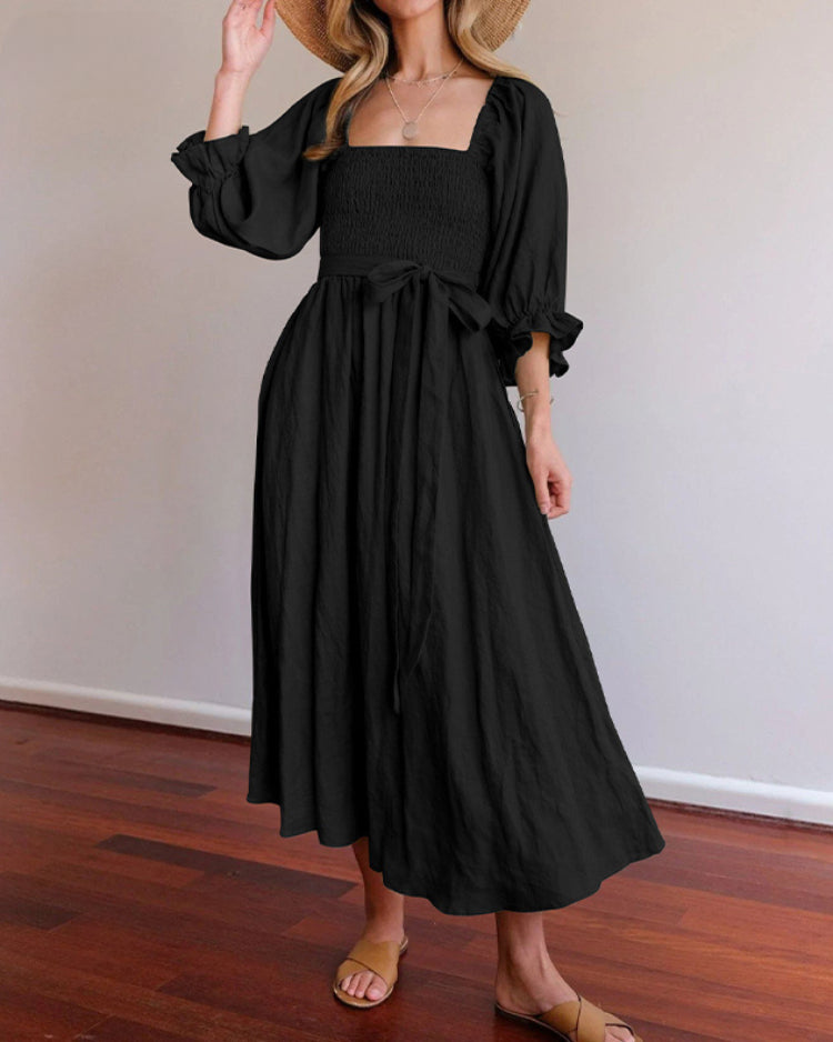 OPHELIA™ | FRENCH DRESS WITH RUFFLED SLEEVES