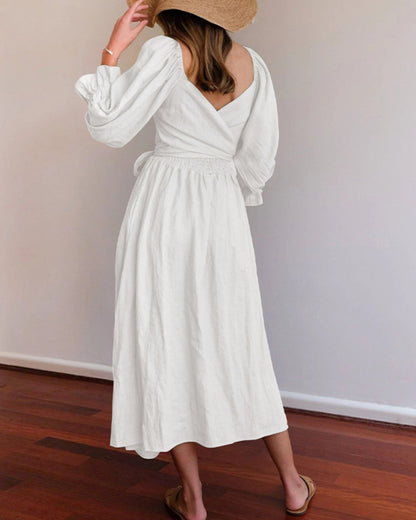 OPHELIA™ | FRENCH DRESS WITH RUFFLED SLEEVES