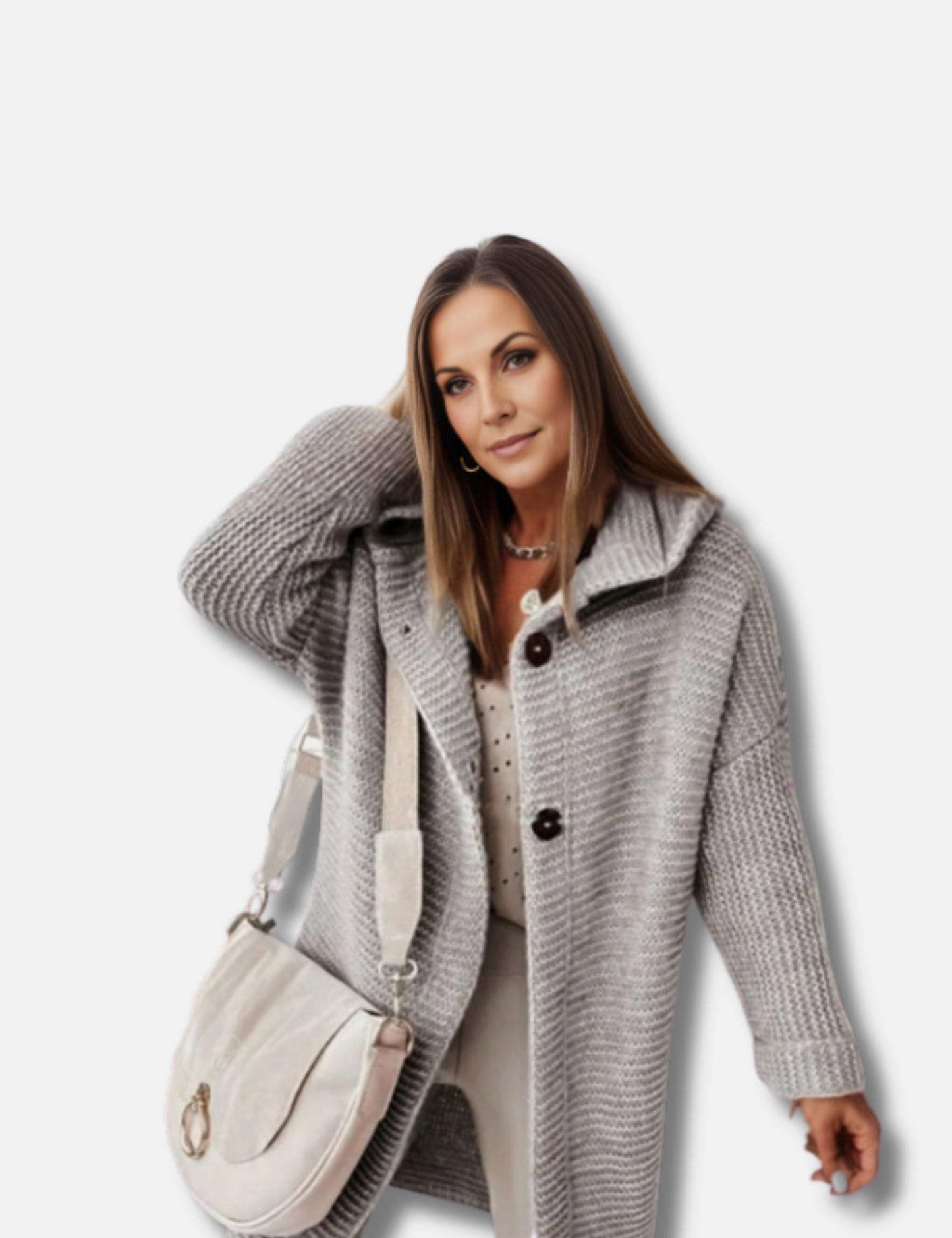 Emma Cardigan | Jacheta lunga confortabila cu gluga