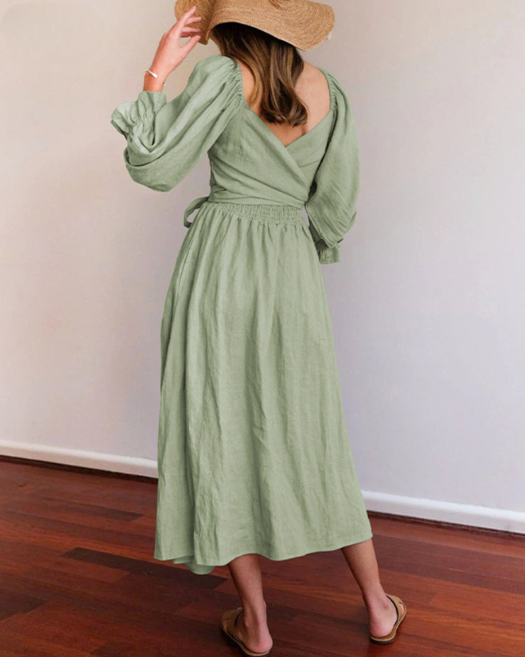 OPHELIA™ | FRENCH DRESS WITH RUFFLED SLEEVES