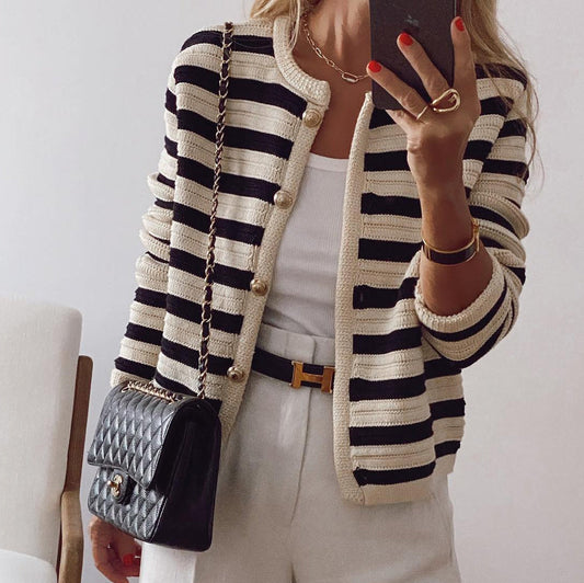 Alicia - Long-sleeved striped cardigan