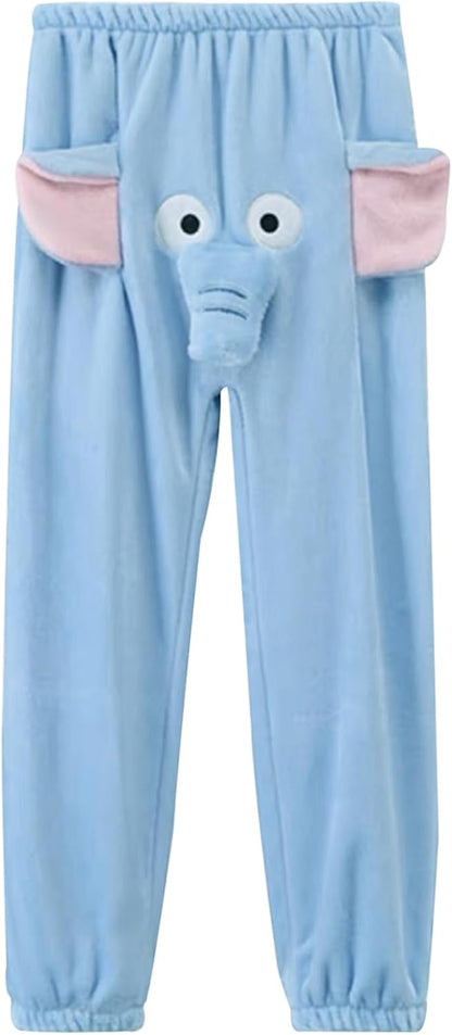 Elephant Pajama Pants Men Cartoon Elephant Trunk Pants with Big Nose and Ears