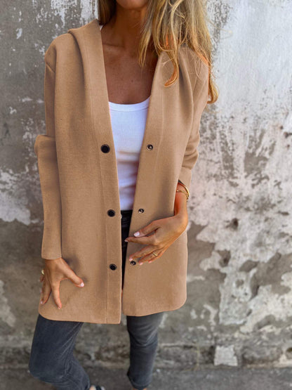 ELISA | Casual single-breasted hooded blazer