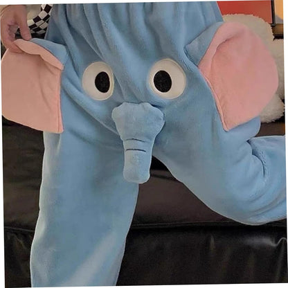 Elephant Pajama Pants Men Cartoon Elephant Trunk Pants with Big Nose and Ears