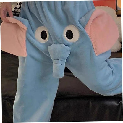 Elephant Pajama Pants Men Cartoon Elephant Trunk Pants with Big Nose and Ears