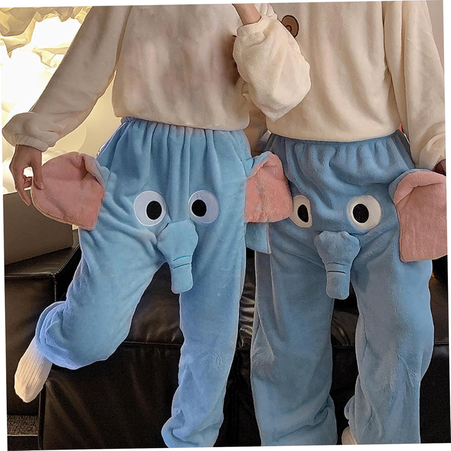 Elephant Pajama Pants Men Cartoon Elephant Trunk Pants with Big Nose and Ears