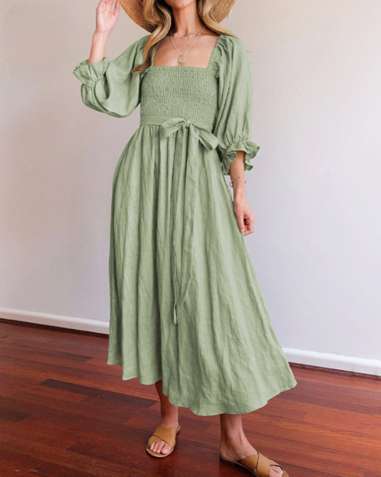 OPHELIA™ | FRENCH DRESS WITH RUFFLED SLEEVES