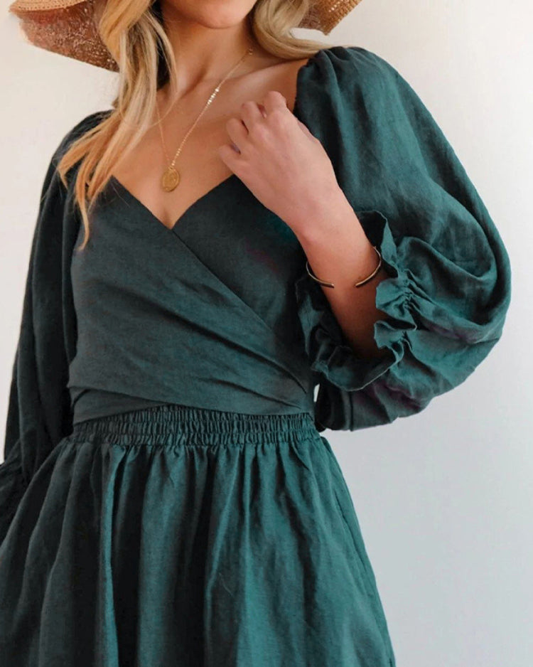 OPHELIA™ | FRENCH DRESS WITH RUFFLED SLEEVES