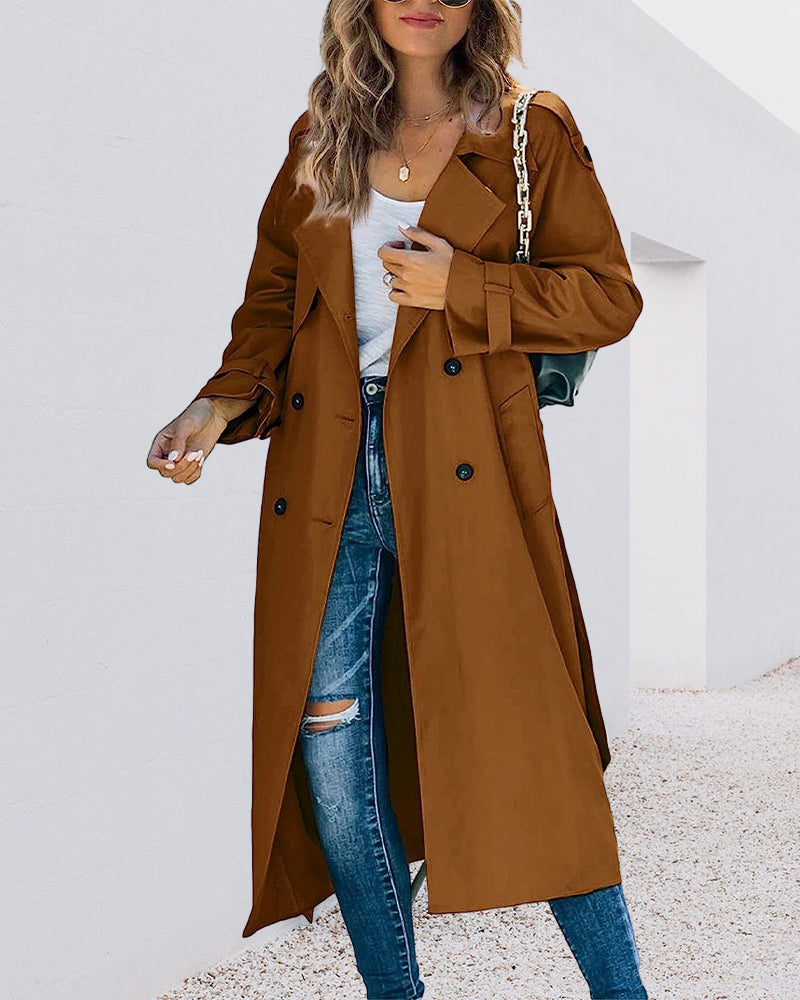Elegant trench coat in solid colour