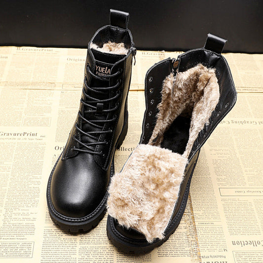 Daphne - Black winter leather boots