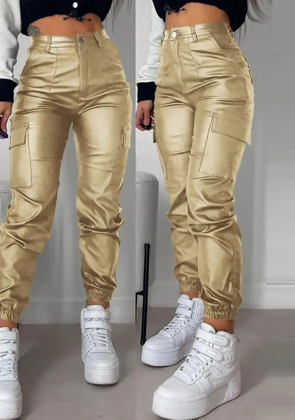 Y2K | Leather cargo pants
