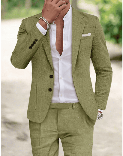 Marcus™ | Heren linnen pak met twee knopen