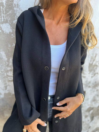 ELISA | Casual single-breasted hooded blazer