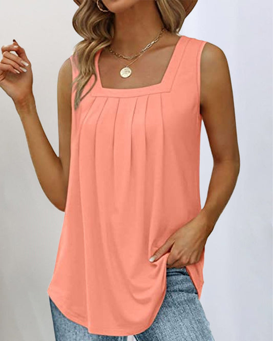 Tank top with square neck