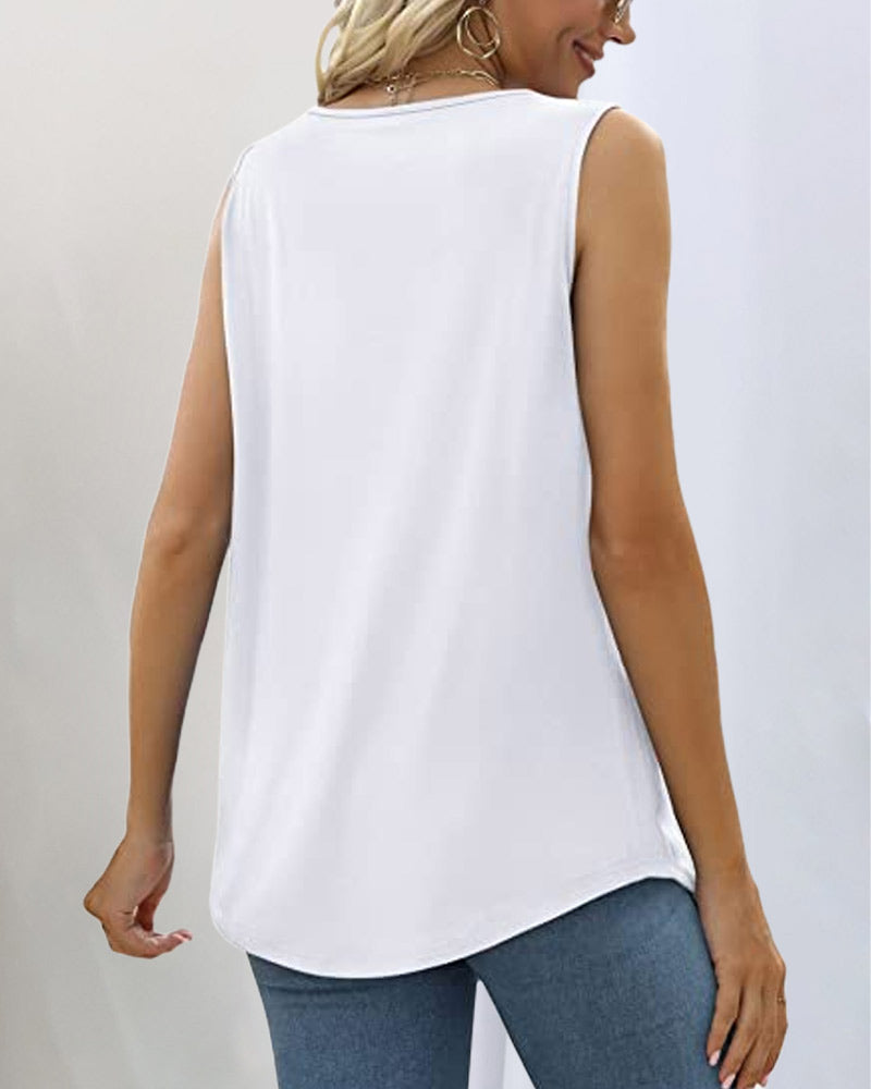 Tank top with square neck