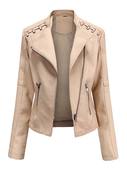 Leather Bomber Jacket by Lucy