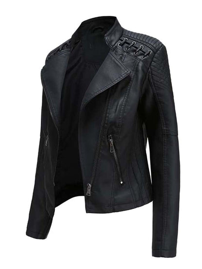 Leather Bomber Jacket by Lucy