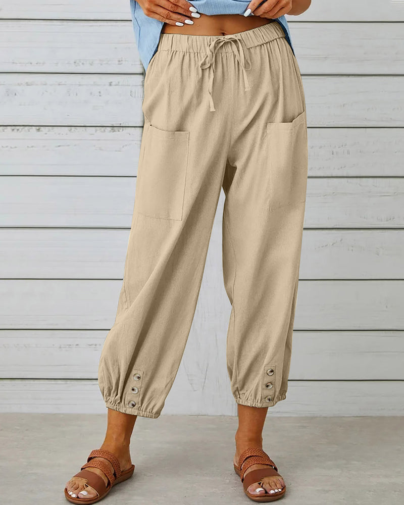 High-waisted loose trousers
