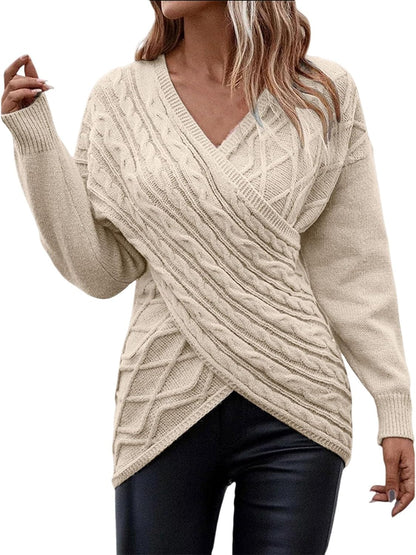 Single Colored V-Neck and Long Sleeve Pullovers