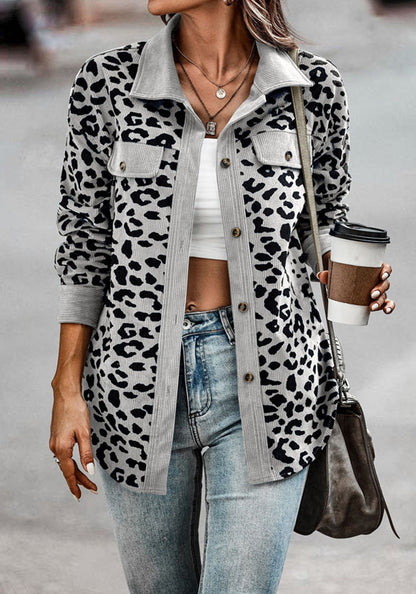 Louise jakke med leopardprint