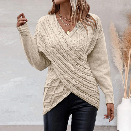 Single Colored V-Neck and Long Sleeve Pullovers